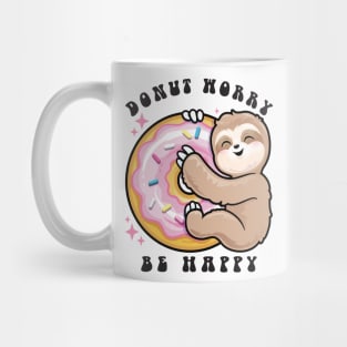 Donut Worry Be Happy Sloth Mug